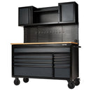 DRAPER | BUNKER® 10 Drawer Roller Workstation with Workbench, 56", Grey