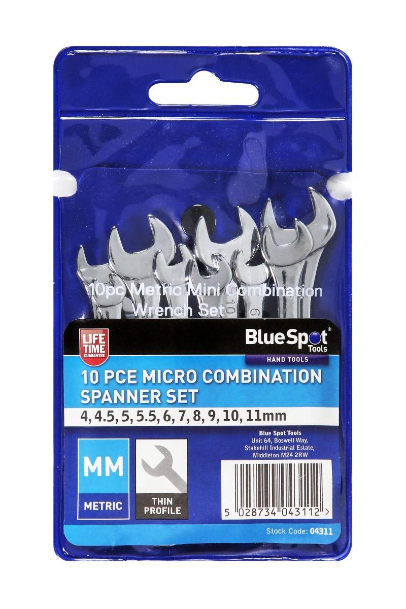 BLUE SPOT TOOLS 10 PCE MICRO COMBINATION SPANNER SET (4-11MM) - Premium Automotive from BLUE SPOT - Just £13.29! Shop now at Bargain LAB