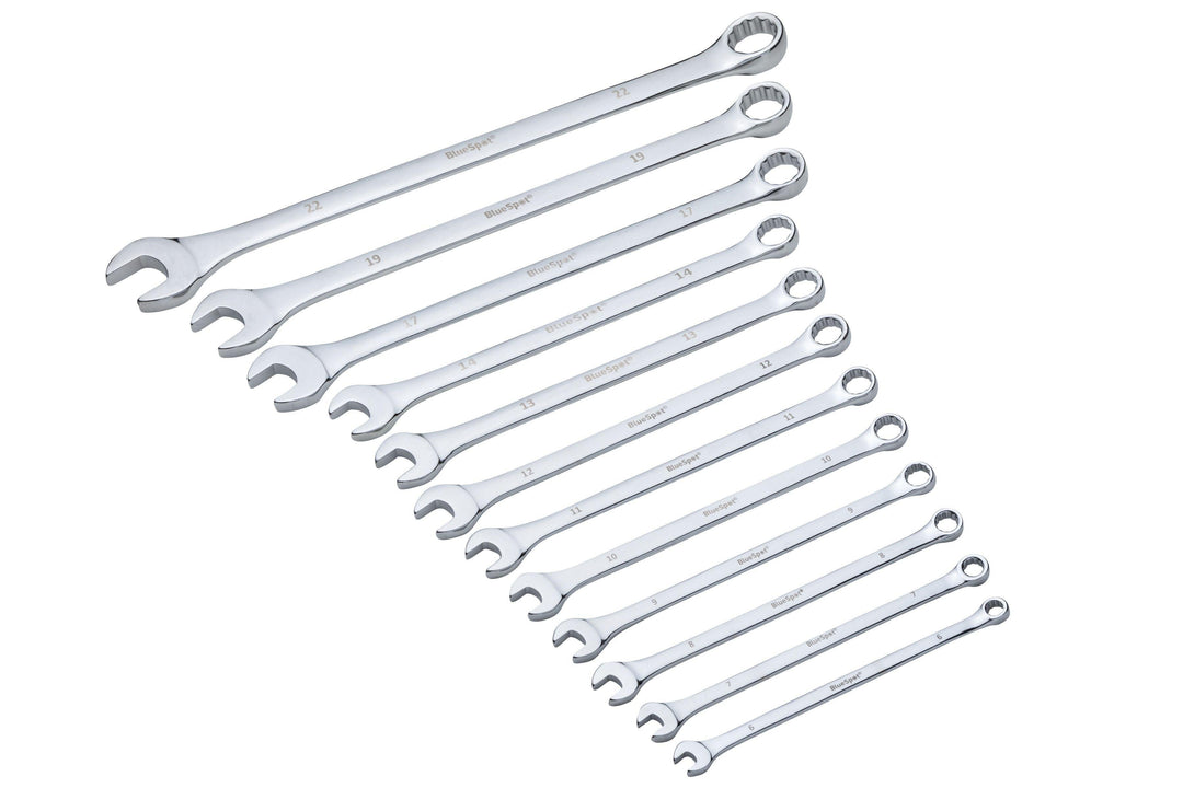 BLUE SPOT TOOLS 12 PCE EXTRA LONG METRIC COMBINATION SPANNER SET (6-22MM) - Premium Automotive from BLUE SPOT - Just £31.99! Shop now at Bargain LAB