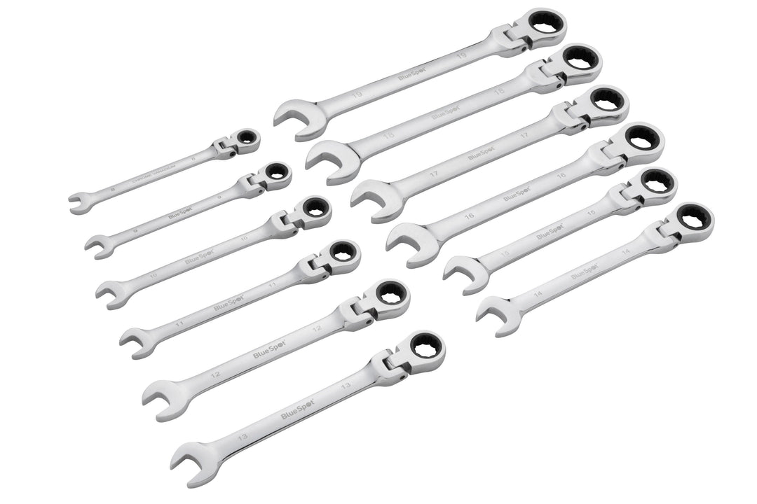 BLUE SPOT TOOLS 12 PCE FLEXIBLE METRIC RATCHET SPANNER SET (8-19MM) (WITH CASE) - Premium Automotive from BLUE SPOT - Just £58.95! Shop now at Bargain LAB