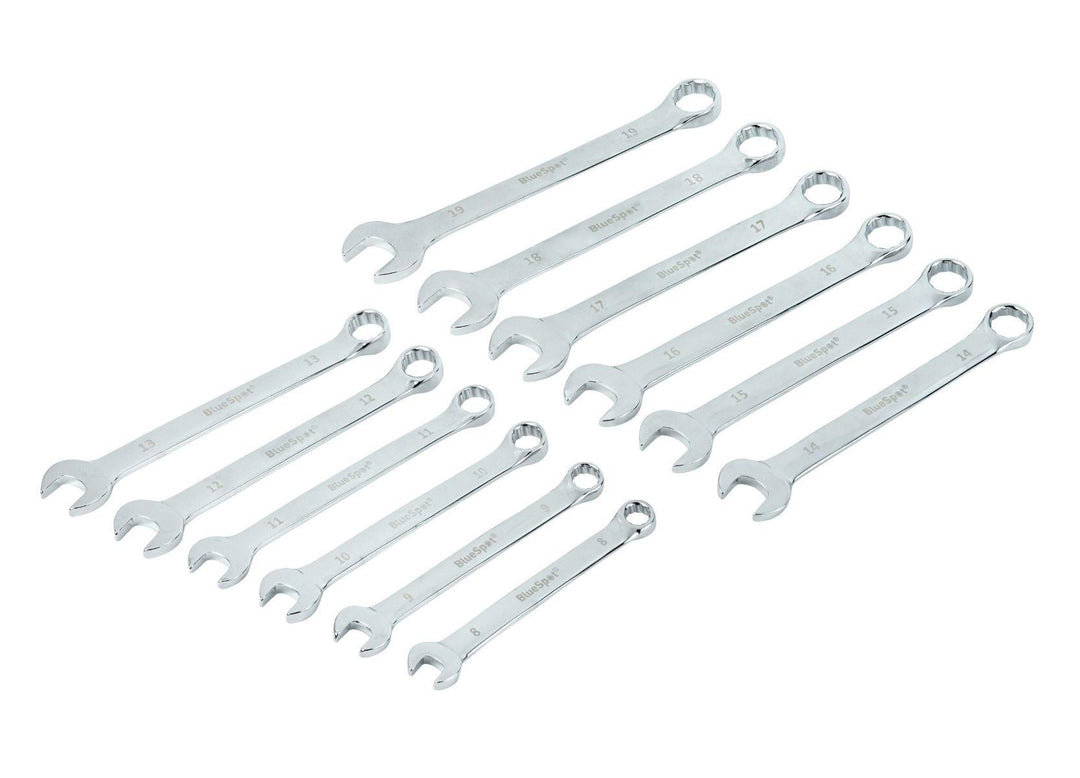 BLUE SPOT TOOLS 12 PCE METRIC COMBINATION SPANNER SET (8-19MM) - Premium Automotive from BLUE SPOT - Just £20.99! Shop now at Bargain LAB