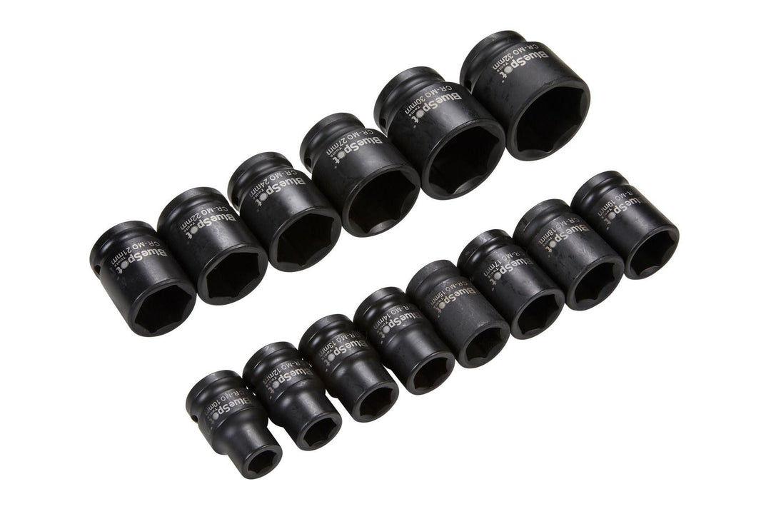 BLUE SPOT TOOLS 14 PCE 1/2" METRIC SHALLOW IMPACT SOCKET SET (10-32MM) - Premium Automotive from BLUE SPOT - Just £31.99! Shop now at Bargain LAB