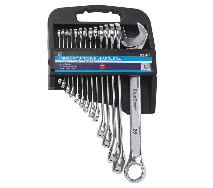 BLUE SPOT TOOLS 14 PCE METRIC COMBINATION SPANNER SET (6-26MM) - Premium Automotive from BLUE SPOT - Just £27.95! Shop now at Bargain LAB