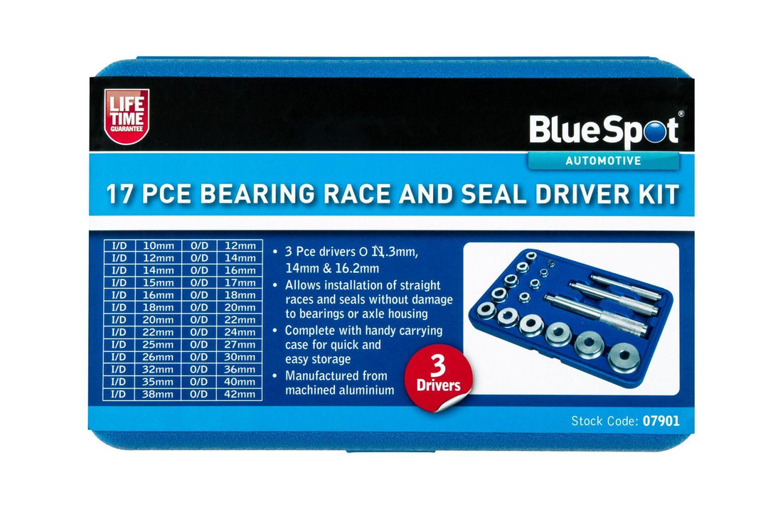 BLUE SPOT TOOLS 17 PCE BEARING RACE AND SEAL DRIVER KIT - Premium Automotive from BLUE SPOT - Just £24.99! Shop now at Bargain LAB