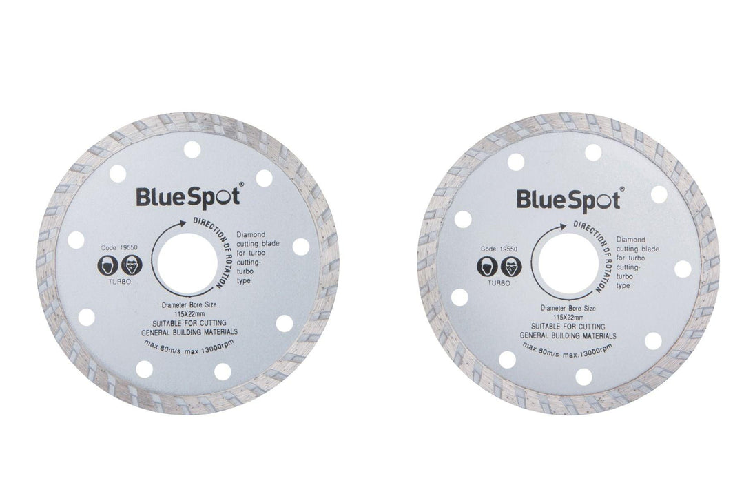 BLUE SPOT TOOLS 2 PCE TURBO 115MM (4.5") DIAMOND DISCS - Bargain LAB