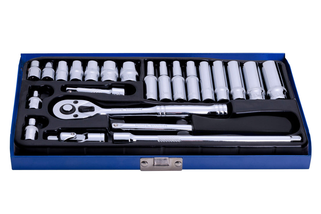 BLUE SPOT TOOLS 24 PCE 1/4" METRIC SOCKET SET (4-13MM) - Premium Automotive from BLUE SPOT - Just £31.99! Shop now at Bargain LAB