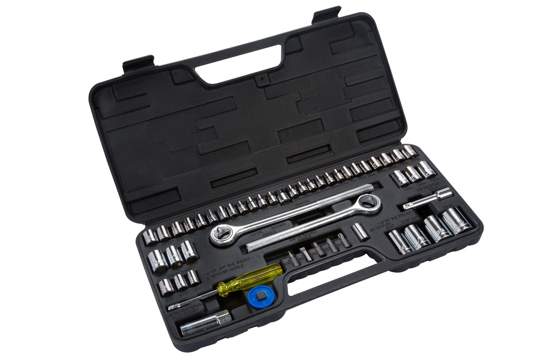 BLUE SPOT TOOLS 52 PCE 1/4" 3/8" & 1/2" SOCKET SET (4-13MM) (1/4"-13/16") - Premium Automotive from BLUE SPOT - Just £18.95! Shop now at Bargain LAB