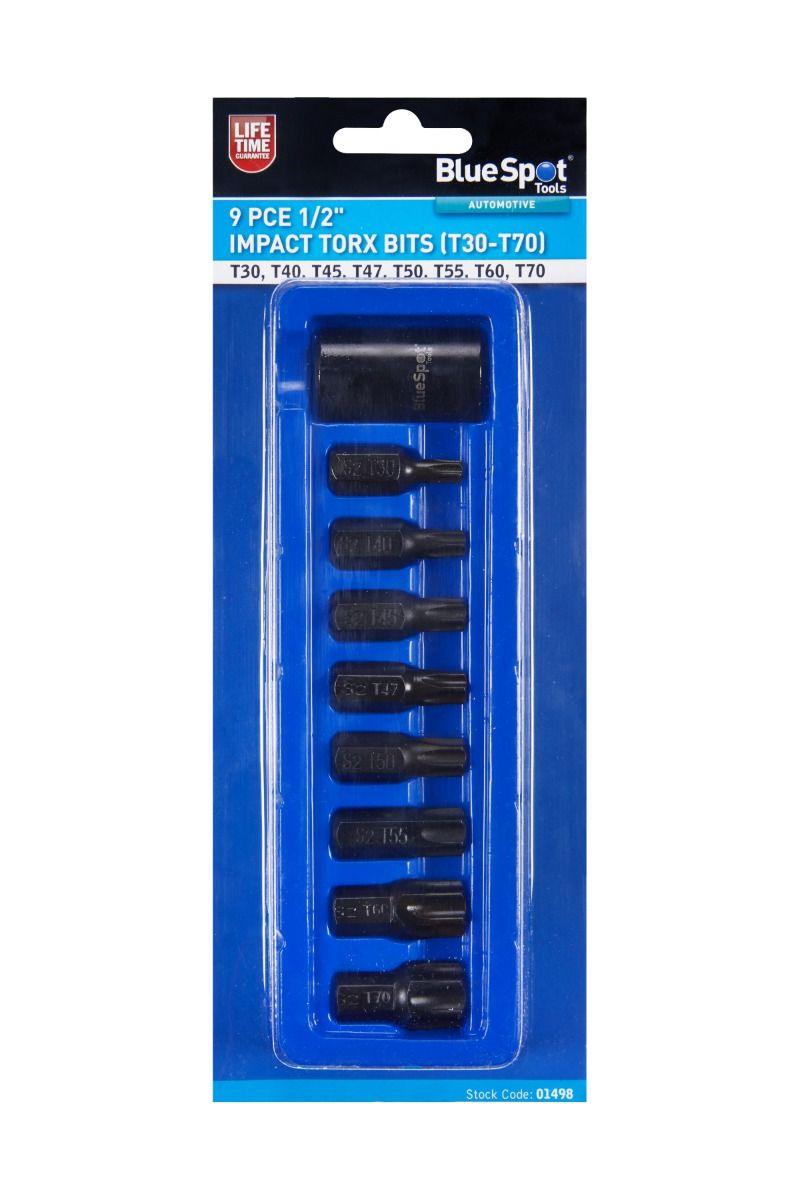 BLUE SPOT TOOLS 9 PCE 1/2" IMPACT TORX BITS (T30-T70) - Premium Automotive from BLUE SPOT - Just £9.95! Shop now at Bargain LAB