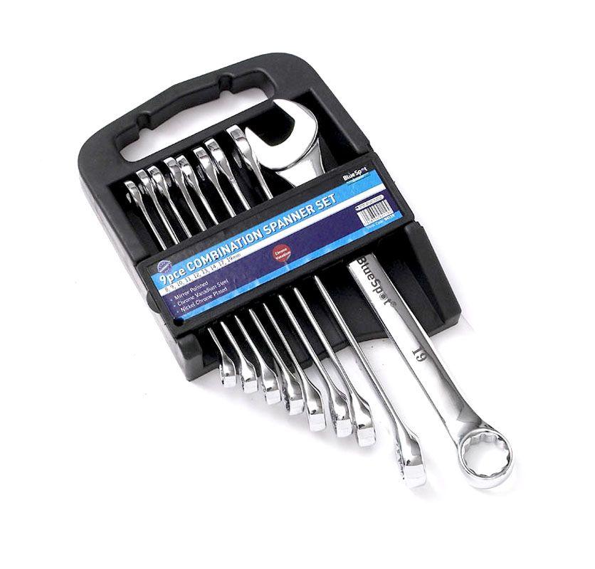 BLUE SPOT TOOLS 9 PCE METRIC COMBINATION SPANNER SET (8-19MM) - Premium Automotive from BLUE SPOT - Just £14.99! Shop now at Bargain LAB
