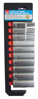 HILKA 10 pce 1/2" Drive Deep Sockets Metric