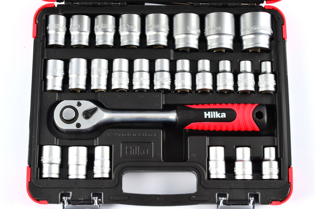 HILKA 32 pce 1/2" Drive Socket Set Metric