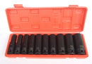 HILKA 10 pce 1/2" Deep Impact Socket Set Metric