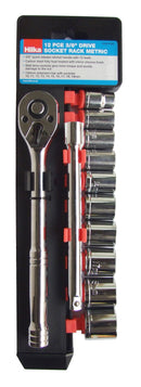 HILKA 12 pce 3/8" Dr Socket Rack Metric