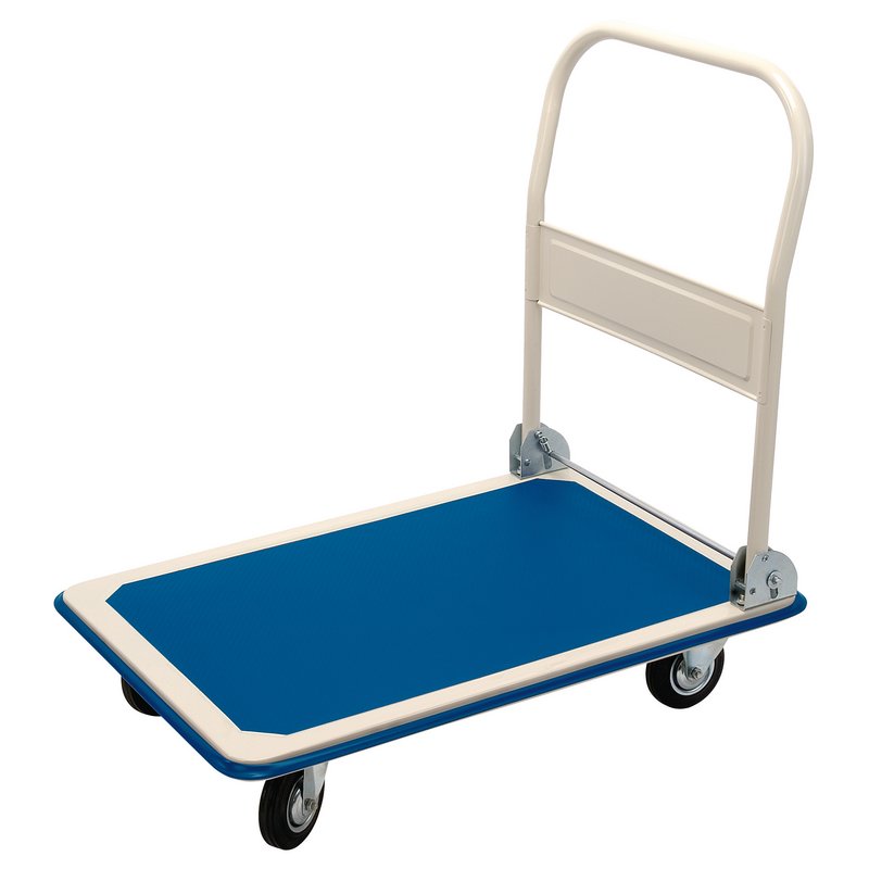 DRAPER Platform Trolley with Folding Handle, 900 x 600 x 850mm, 300kg
