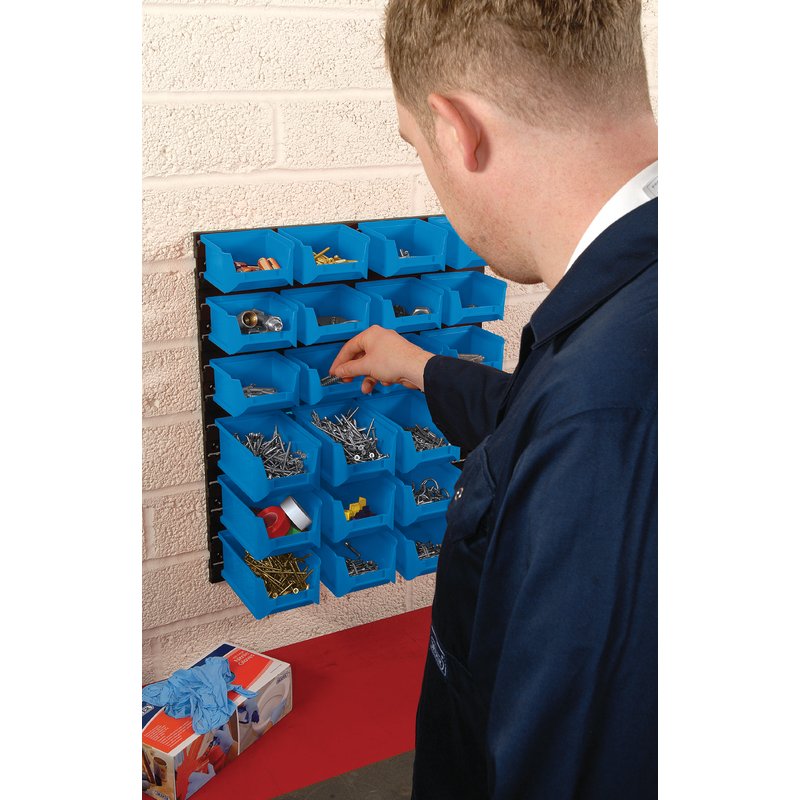 DRAPER 24 Bin Wall Storage Unit, Small/Medium Bins