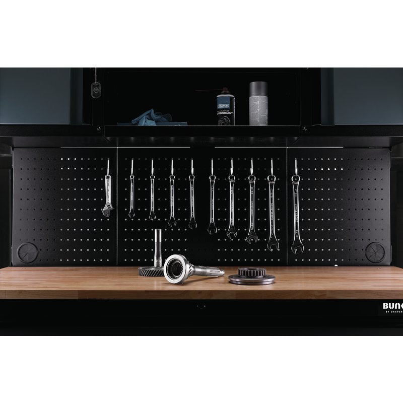 DRAPER | BUNKER® 10 Drawer Roller Workstation with Workbench, 56", Grey