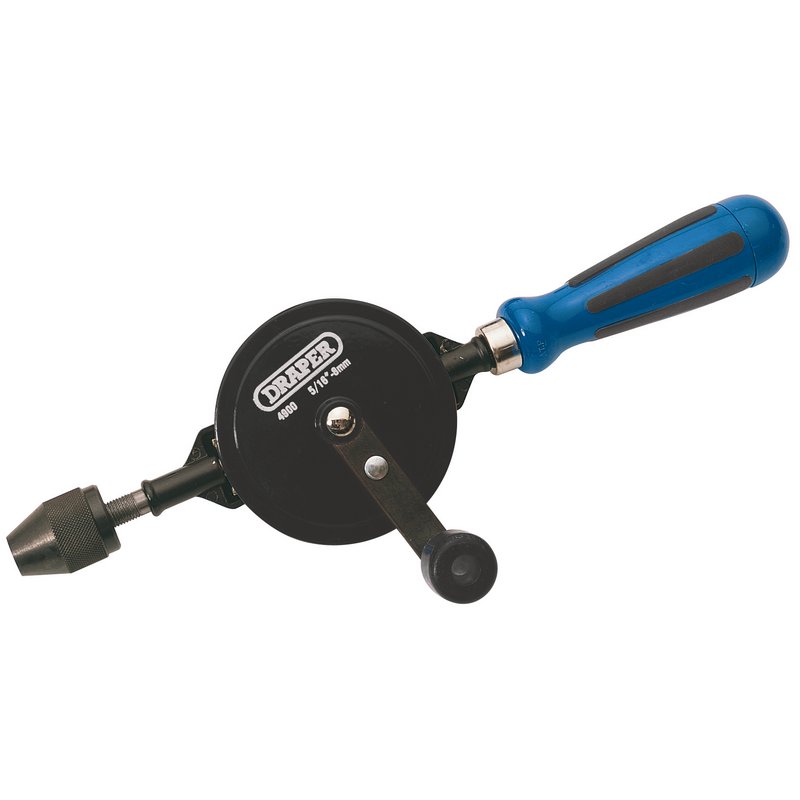DRAPER Chuck Double Pinion Hand Drill, 8mm/5/16"