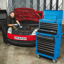 DRAPER Roller Tool Cabinet, 9 Drawer, 26", Blue
