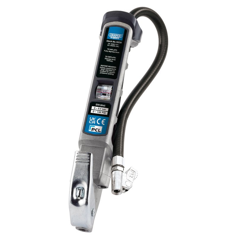 DRAPER Expert Professional Air Line Inflator with Lock-On Connector
