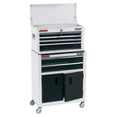 DRAPER Combined Roller Cabinet and Tool Chest, 6 Drawer, 24", White