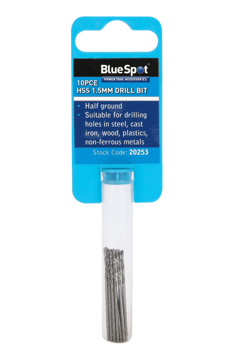 BLUE SPOT TOOLS 10 PCE 1.5MM HSS DRILL SET
