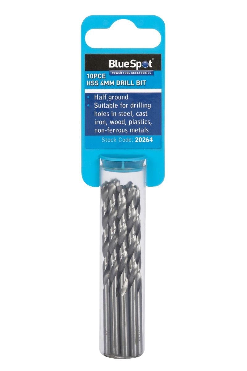 BLUE SPOT TOOLS 10 PCE 4MM HSS DRILL SET