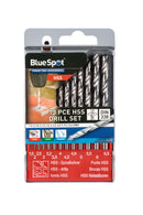 BLUE SPOT TOOLS 13 PCE HSS DRILL SET (1.5MM - 6.5MM)