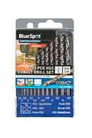 BLUE SPOT TOOLS 13 PCE COBALT DRILLS (1.5 - 6.5MM)