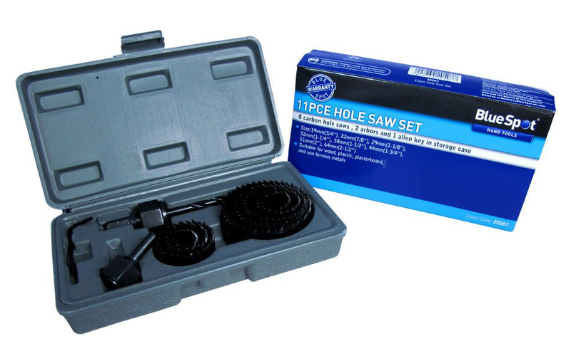 BLUE SPOT TOOLS 11 PCE HOLE SAW SET (19 - 64MM)