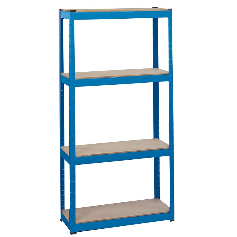 DRAPER Steel Shelving Unit, 4 Shelves, L760 x W300 x H1520mm