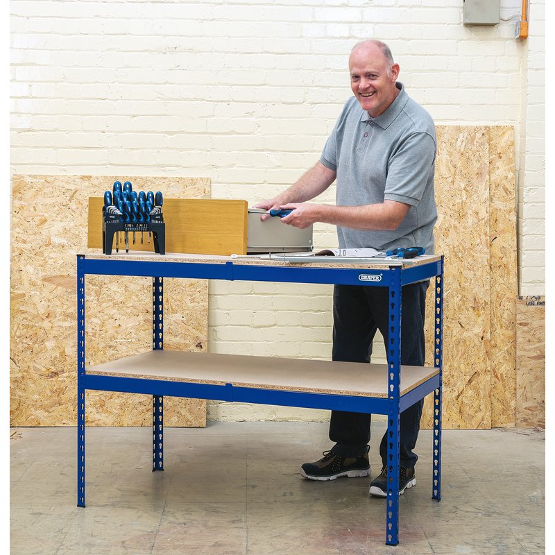 DRAPER Steel Workbench, 1200 x 600 x 900mm