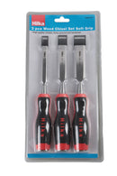 3 pce Wood Chisel Set Soft Grip - Bargain LAB