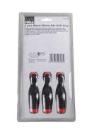 3 pce Wood Chisel Set Soft Grip - Bargain LAB