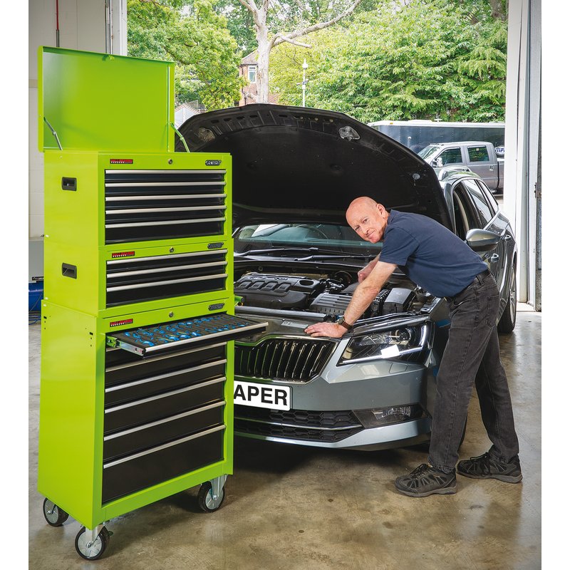 DRAPER Tool Chest, 5 Drawer, 26", Green