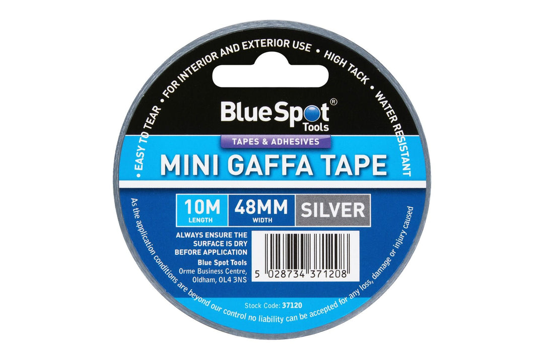 BLUE SPOT TOOLS 48MM X 10M MINI SILVER GAFFA TAPE