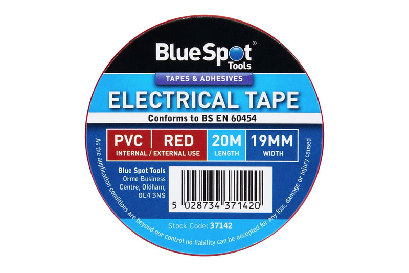 BLUE SPOT TOOLS 20M RED PVC ELECTRICAL TAPE