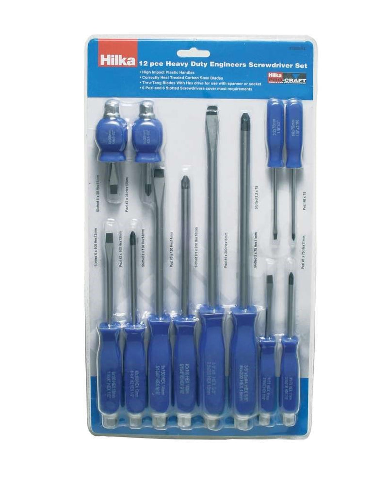 HILKA 12 pce Mechanics Screwdriver Set