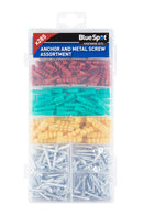 BLUE SPOT TOOLS 285 PCE ASSORTED ANCHOR AND METAL SCREW SET