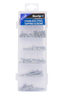 BLUE SPOT TOOLS 140 PCE ASSORTED STAINLESS STEEL TAPPING SCREW SET