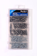BLUE SPOT TOOLS 100 PCE ASSORTED METAL DRYWALL ANCHOR AND SCREW SET