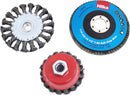 HILKA 3 pce Wire Brush & Wheel Set for Angle Grinders