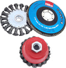 HILKA 3 pce Wire Brush & Wheel Set for Angle Grinders