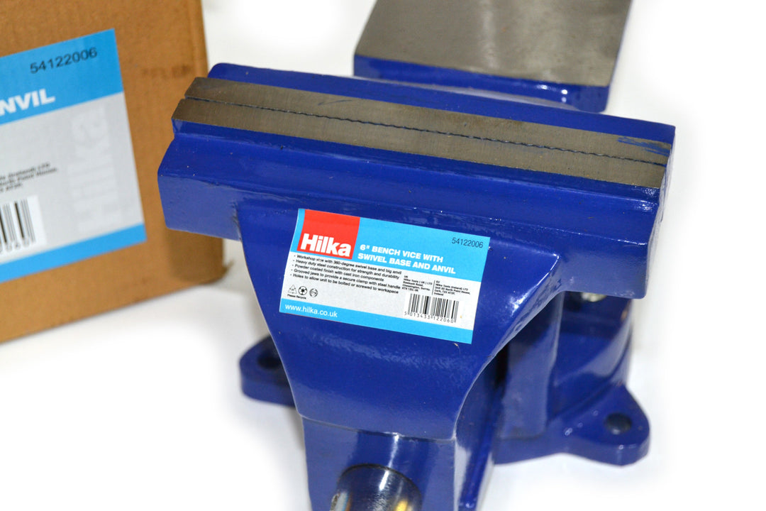 HILKA 6" Bench Vice with Swivel Base and Anvil