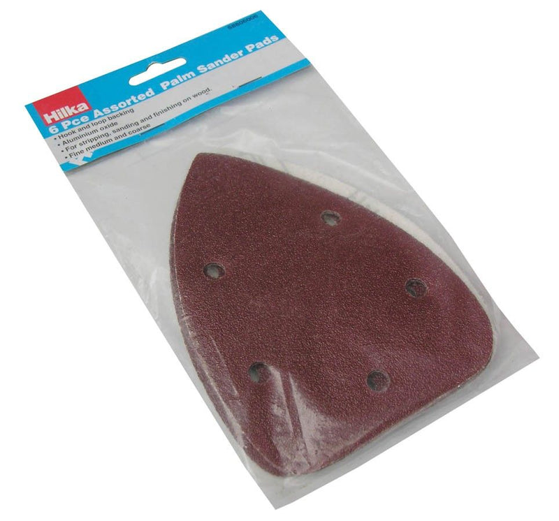 HILKA 6 pce Assorted Palm Sander Pads