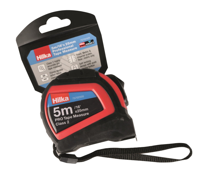 HILKA 5m/16ft x 25mm Professional Tape Measure