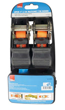 HILKA 2 pce 25mm x 4.5m Ratchet Tie Downs