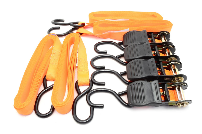 HILKA 4 pce 25mm x 4.5m Ratchet Tie Downs