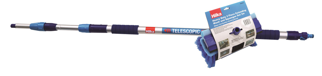 HILKA 3m Extending Wash Brush and Squeegee Set