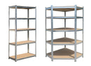 HILKA Two Set 175kg 5 Tier Boltless Corner Shelving Unit