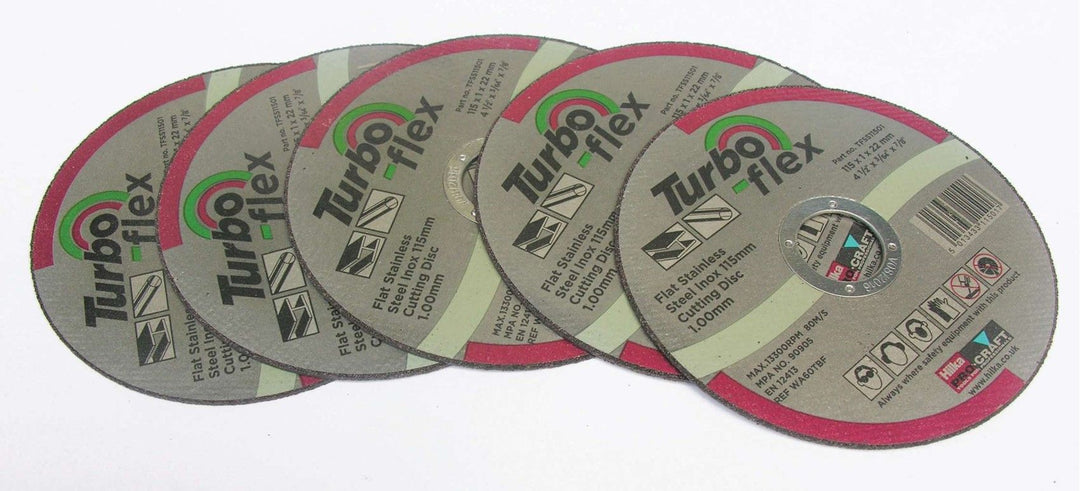 HILKA 5 x 115mm SS Cutting Disc Turbo Flex